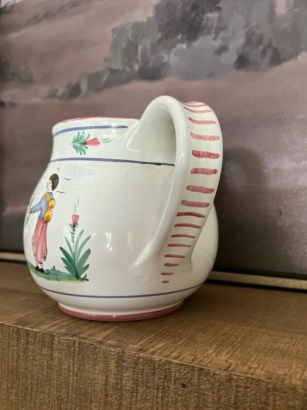 Vintage Sberna Deruta Italian Majolica Hand-Painted Pitcher Williams-Sonoma